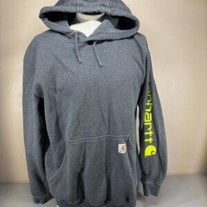 Carhartt Men’s MD Hoodie Sweatshirt Gray Green Logo Original Fit